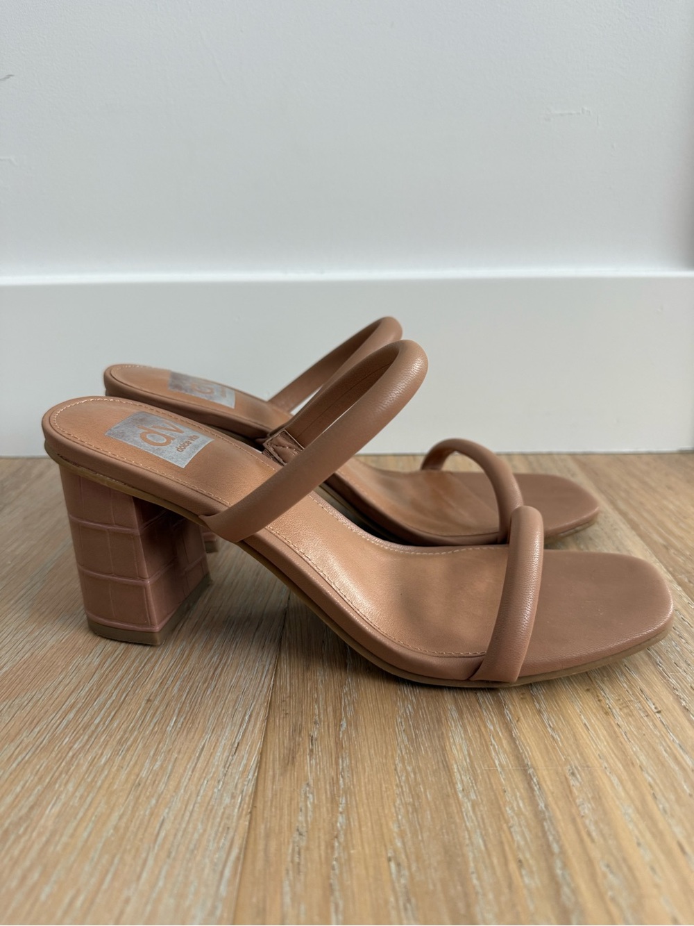Dolce Vita Tan Strappy Block Heel Mules